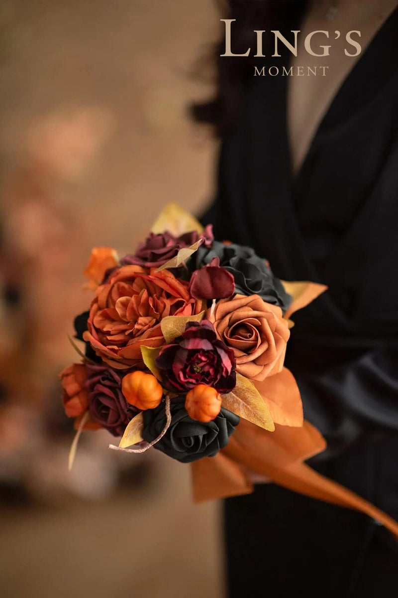 Ling's moment Ling's Moment Artificial Flowers 50Pcs Black Roses Decor w/Stems 3"" Real Touch DIY Foam Floral for Wedding Bouquet/Centerpieces  Outdoors Party Backdrop  Room/Table  and Garden/Pot Decorations  - Image 3