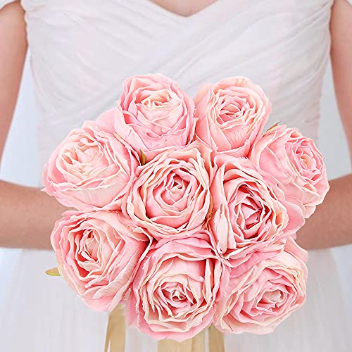 IPOPU Pink Flowers Silk Rose Heads 25PCS Fake Roses Artificial Flowers Real Touch for Wall Decoration Bouquet Flower Heads Bulk Wedding Centerpieces - Image 4