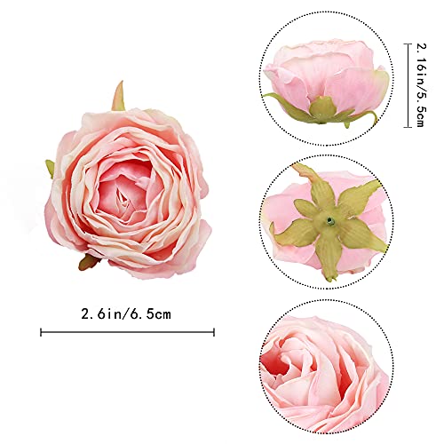 IPOPU Pink Flowers Silk Rose Heads 25PCS Fake Roses Artificial Flowers Real Touch for Wall Decoration Bouquet Flower Heads Bulk Wedding Centerpieces - Image 3