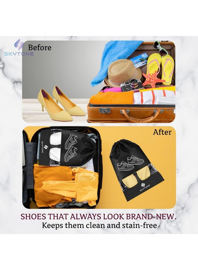 SKYTONE Shoe Bag for Travel & Storage Travel Organizer for Women & Men Travel Accessories Shoe Organizer Shoe Bags Pouches Travel Shoe Cover for Travelling Travel Essentials (Pack of 3) - Image 5