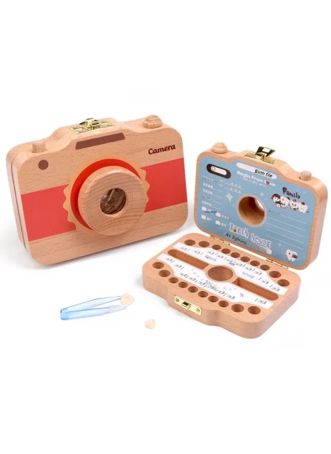 Generic Wooden Children's Teeth Storage Box Baby Nail Clippers Weekly Commemorative Belly Button Collection Box For 1-3-5 Years Old-Specifications:Little Penguin (Deciduous Teeth Box)  - Image 4