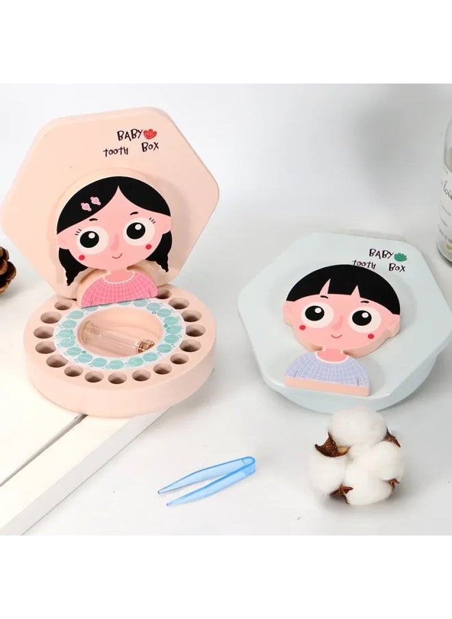 Generic Wooden Children's Teeth Storage Box Baby Nail Clippers Weekly Commemorative Belly Button Collection Box For 1-3-5 Years Old-Specifications:Little Penguin (Deciduous Teeth Box)  - Image 2