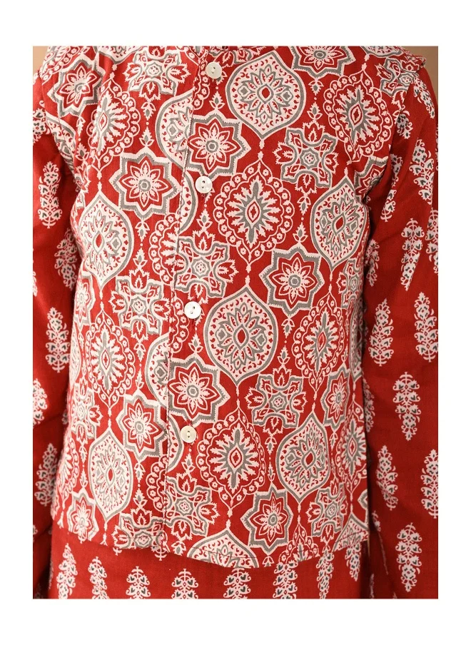 ليلك Printed Kurta Pajama Set