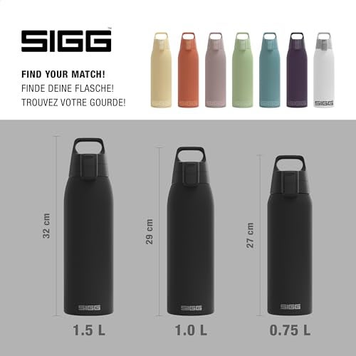 SIGG - Insulated Water Bottle - Shield Therm One Black - Suitable for Carbonated Beverages - Leakproof - Dishwasher Safe - BPA Free - 90% Recycled Stainless Steel - Black - 34 Oz - Image 5