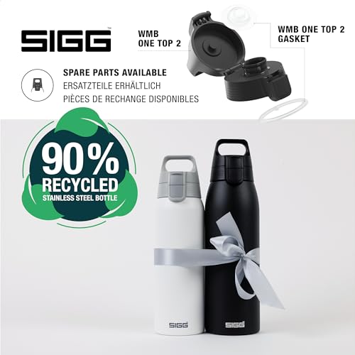 SIGG - Insulated Water Bottle - Shield Therm One Black - Suitable for Carbonated Beverages - Leakproof - Dishwasher Safe - BPA Free - 90% Recycled Stainless Steel - Black - 34 Oz - Image 4