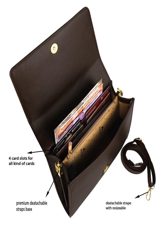 ALSU Women's Brown trendy Sling Bag | deattachable straps |card slots (shd-012br) - Image 4