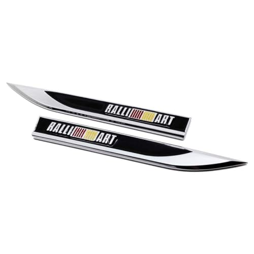 AutoBizarre 3D Raised Set of 2 Side Fender Blade Knife Shape Metal Monogram Emblem Badge Decal Sticker for All Cars & Bikes (Ralli Art) - Image 2