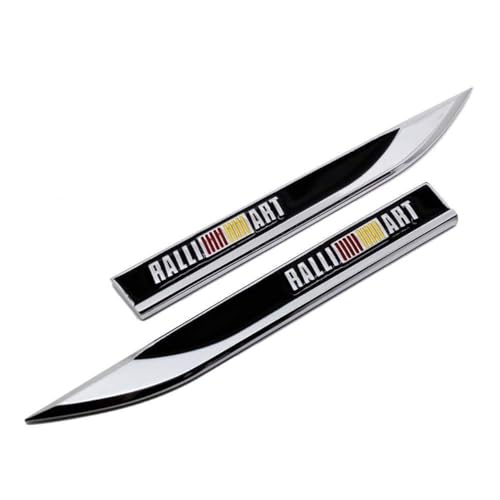 AutoBizarre 3D Raised Set of 2 Side Fender Blade Knife Shape Metal Monogram Emblem Badge Decal Sticker for All Cars & Bikes (Ralli Art) - Image 5