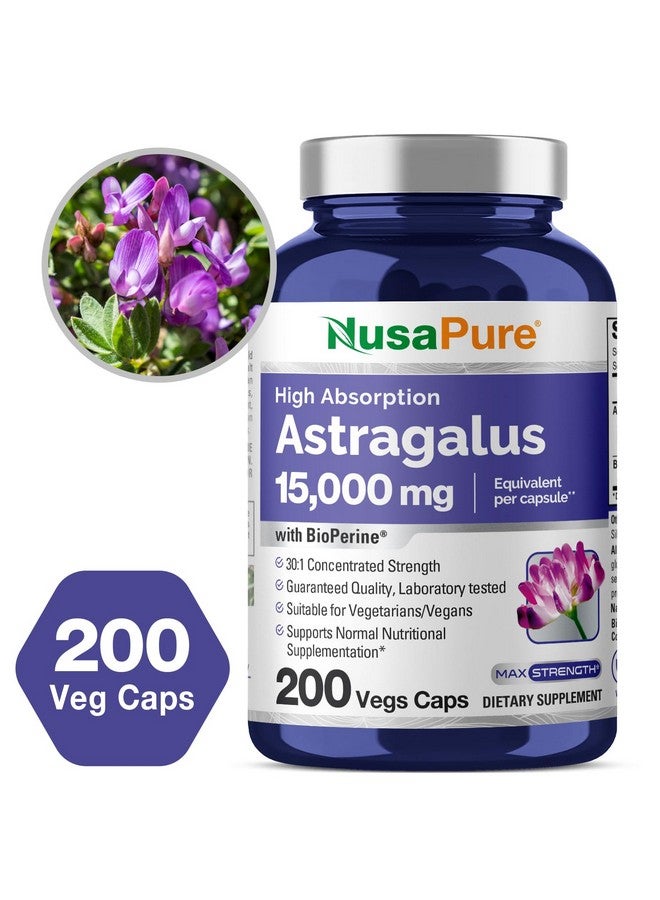 NusaPure نوسابور أستراجالوس 15,000 ملغ لكل كبسولة 200 كبسولة نباتية (نباتية، غير معدلة وراثيًا، نباتية) - Image 4