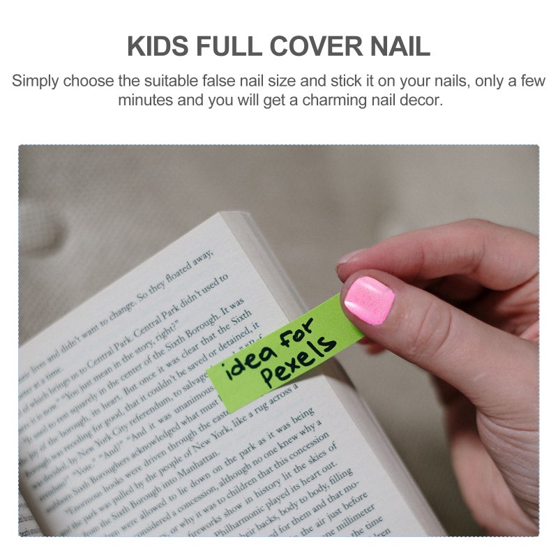 120Pcs Kids Fake Nails Full Cover Press Nails Girls Manicure False Nails - Image 2
