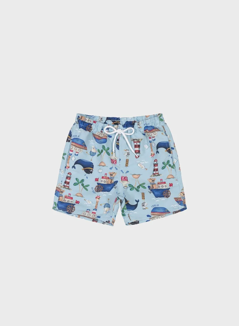 Up Baby Infant Sailor Monkey Print Shorts
