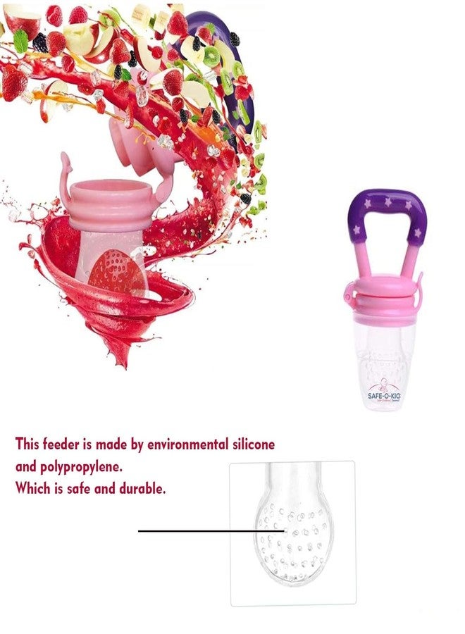Chopchi Silicone Fruit Feeder for Baby 6-12 Months/Baby Fruit Nibbler and Pacifier/Newborn Nipple Feeder (Pake of-1, Pink) - Image 4
