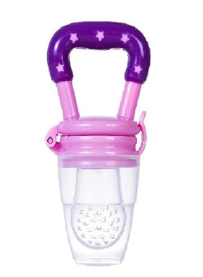Chopchi Silicone Fruit Feeder for Baby 6-12 Months/Baby Fruit Nibbler and Pacifier/Newborn Nipple Feeder (Pake of-1, Pink) - Image 1