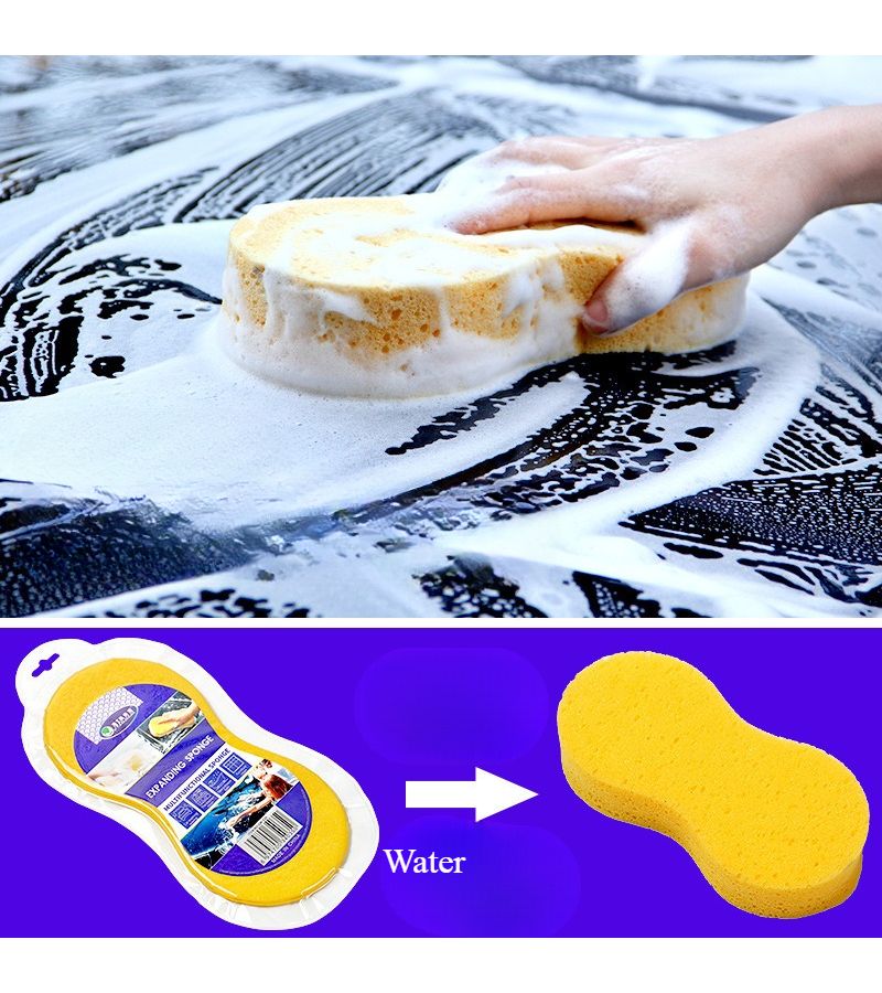 Compressed Car Wash Sponge High Density Honeycomb Block For Auto Waxing - Image 1