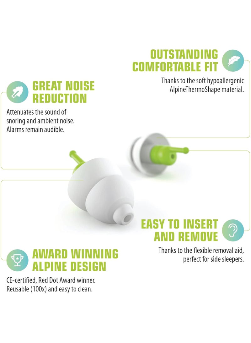 Alpine SleepSoft Sleeping Earplugs – Ultra‑Soft Reusable Side‑Sleeper Filters, Hypoallergenic – Noise Reduction for Better Sleep (1 Pair) - Image 3