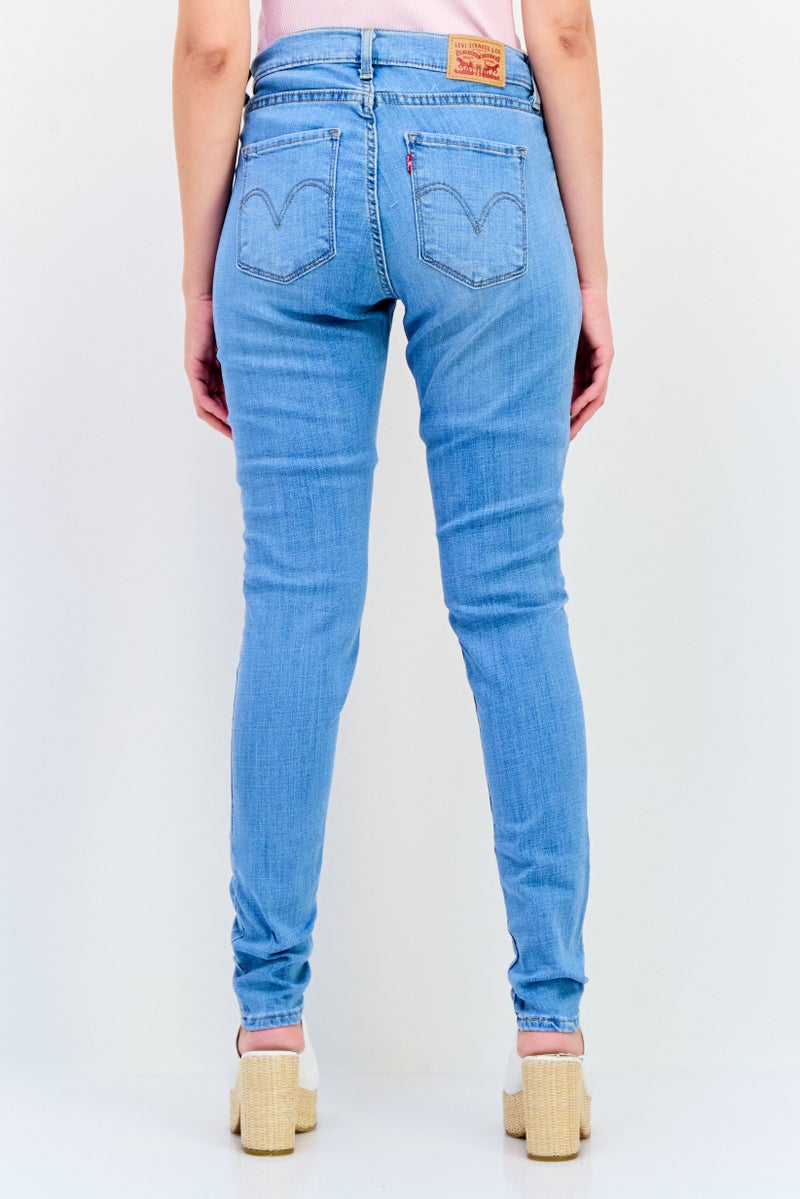 Levi's جينز دنيم ضيق للنساء، مغسول وقابل للتمدد، أزرق - Image 2