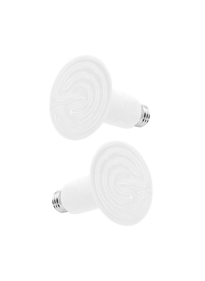 Mandala Crafts Mandala Crafts Heat Lamp for Reptiles - Ceramic Heat Emitter Infrared Light Bulb with No Light for Chicken Coop Turtle Bearded Dragon Dog Pet Brooder 100W Pack of 2 White  - Image 1