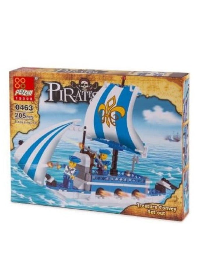 Peizhi - Pirate Treasure Boat Assembling Assembly, 205 Pieces - Image 1