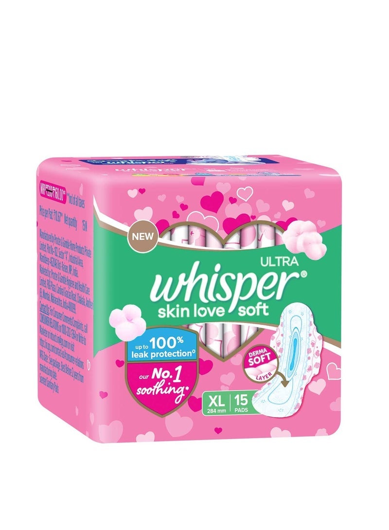 Whisper Ultra Soft Sanitary Pads for Women, XL, 15 Napkins (Pack of 1) - Image 2