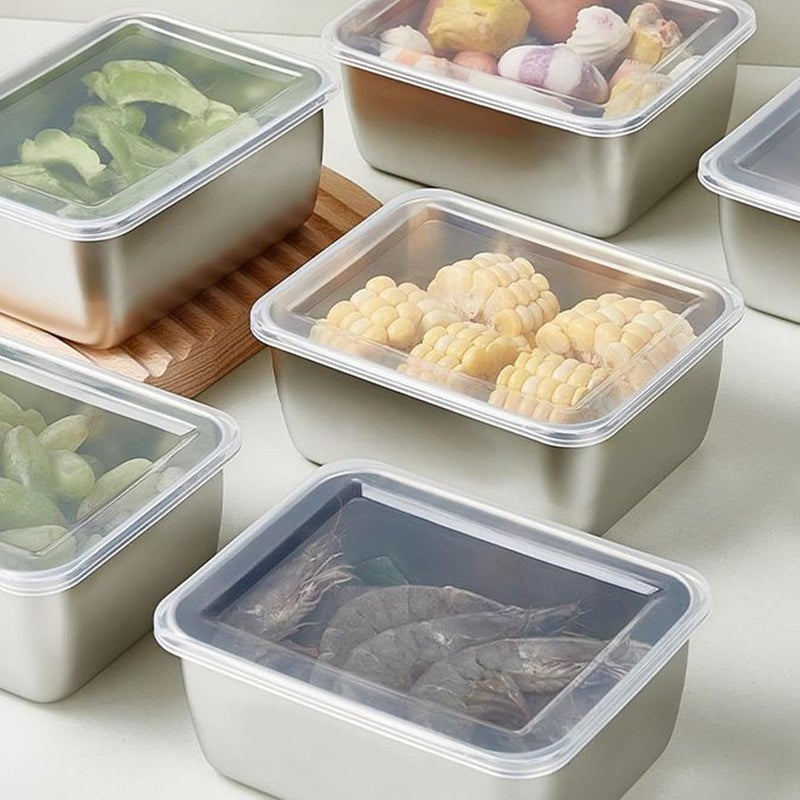 WENGTY Stainless Steel Food Storage Container Bread Box for Picnic Office Travel Airtight LeakProof and Durable Stainless Steel Lunch Box for Travel Fridge Picnic 13Cm x 10Cm x 5Cm - Image 5