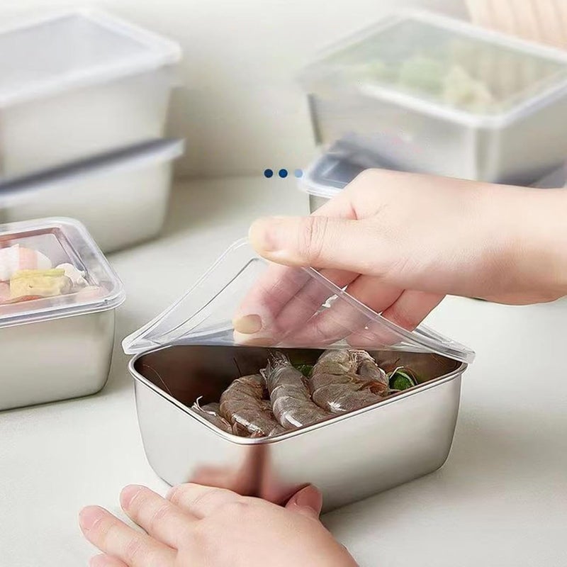 WENGTY Stainless Steel Food Storage Container Bread Box for Picnic Office Travel Airtight LeakProof and Durable Stainless Steel Lunch Box for Travel Fridge Picnic 13Cm x 10Cm x 5Cm - Image 3