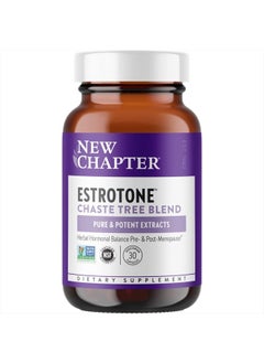 New Chapter Peri-Menopause Supplement - Estrotone Herbal Hormone-Balance Blend with Black Cohosh to Reduce Hot Flashes & Night Sweats - 30 ct Vegetarian Capsule  - Image 1