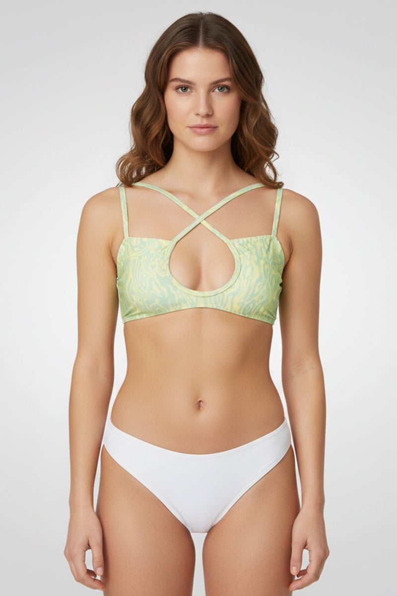 Unique21 Women Allover Print Non Padded Bikini Top, Multicolor - Image 1