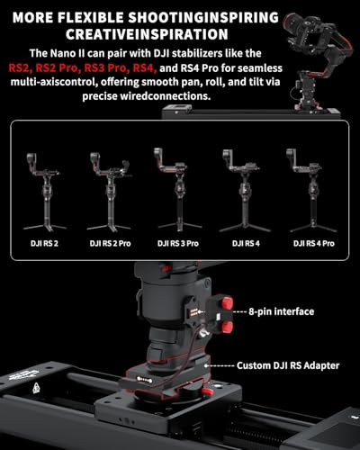 IFOOTAGE Shark Slider Nano II 660Motorized Camera SliderCompatible with DJI RS2 RS2Pro RS3 Pro RS4 RS4 ProVideo Stabilizer RailVideoTimelapsePanoramaStop MotionMarcoMaxPayload 154lbs - Image 3