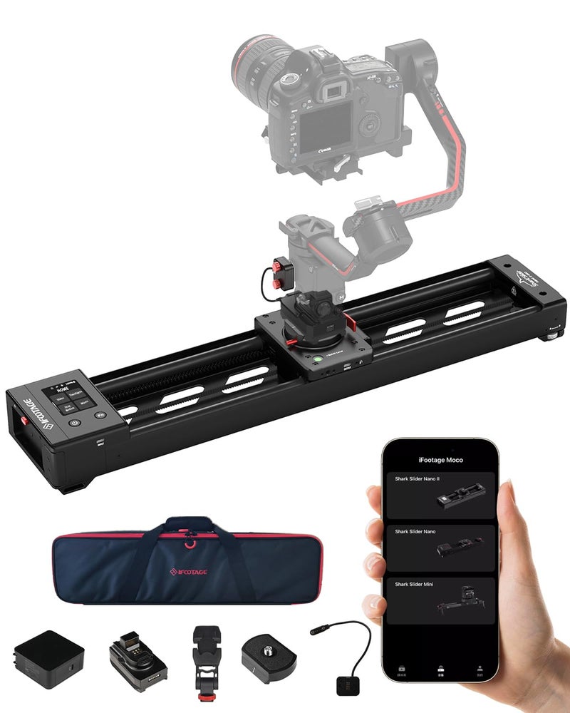 IFOOTAGE Shark Slider Nano II 660Motorized Camera SliderCompatible with DJI RS2 RS2Pro RS3 Pro RS4 RS4 ProVideo Stabilizer RailVideoTimelapsePanoramaStop MotionMarcoMaxPayload 154lbs - Image 2