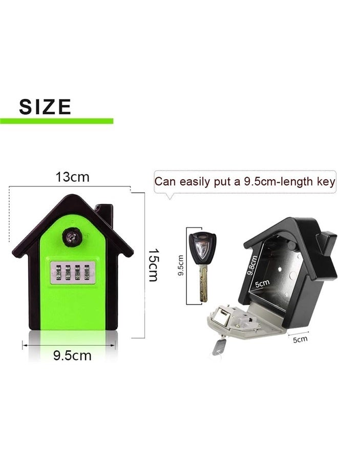 Key Lock Box Wall Mount,  4-Digit Combination Key Safe Lock Box for House Spare Keys, Resettable Code Weatherproof Indoor Outdoor  - Image 3