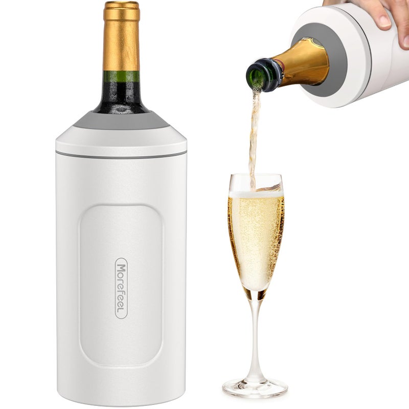 Wine Chillers for BottlesIdeal Gift for Wine Lover Stainless Steel Portable Champagne Cooler Sleeve BucketDouble Walled Vacuum Insulated for Most 750ml Bottles with LongLasting Temperature Control