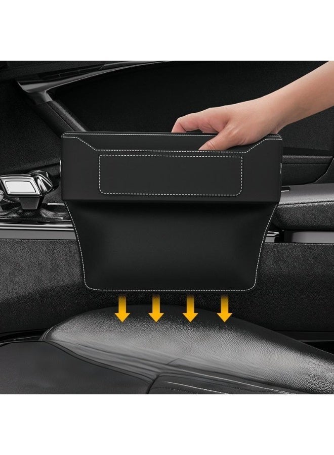 Leather Car Seat Gap Storage Organizer, Car Organizer Set, Built-in Fast Charging Port, Mobile Phone Wallet Coin Key Storage Case - Image 5