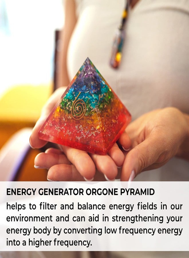 Orgonite Crystal Handmade Seven Chakra Gemstone Pyramid - Orgone Chakra Healing Stone Pyramids for Mediation, Yoga, Reiki, Spiritual Gift, Office and Home Décor - Image 4