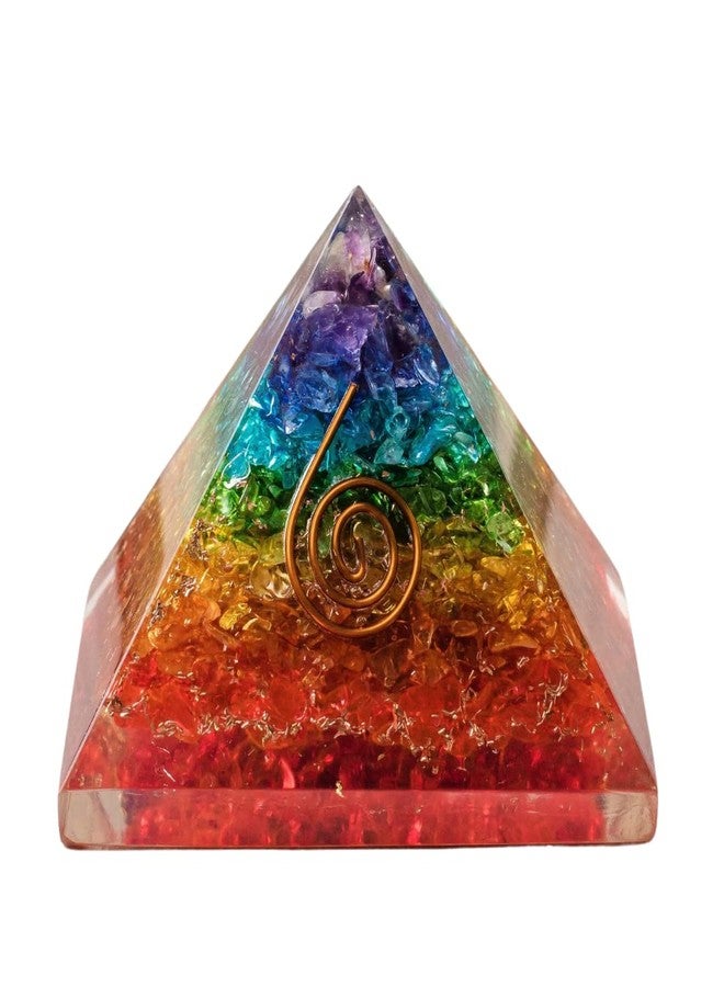 Orgonite Crystal Handmade Seven Chakra Gemstone Pyramid - Orgone Chakra Healing Stone Pyramids for Mediation, Yoga, Reiki, Spiritual Gift, Office and Home Décor - Image 1