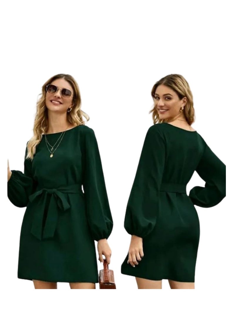 Women's long blouse with belts 