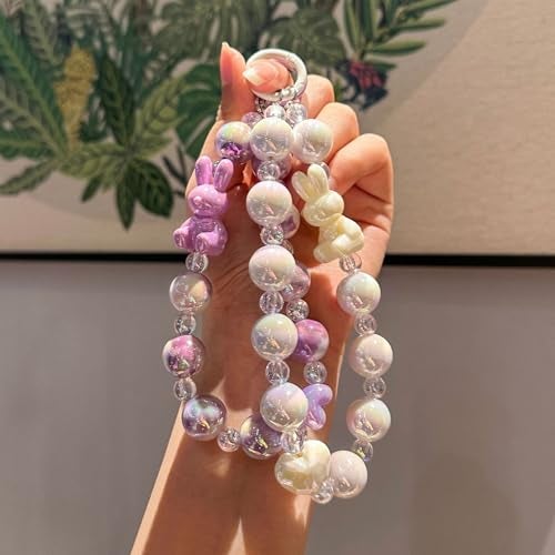 KC Rabbit Charm for mobile phone case cover, Lanyard Keychain Hanging, Phone Pendant Wrist Bracelet Holder | Purse, Camera, Mobile Cover Charm Strap Smartphone Case For Girls Women (Pink) - Image 4