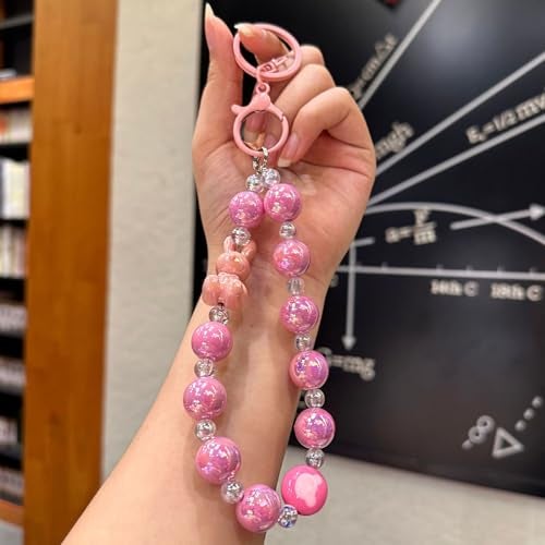 KC Rabbit Charm for mobile phone case cover, Lanyard Keychain Hanging, Phone Pendant Wrist Bracelet Holder | Purse, Camera, Mobile Cover Charm Strap Smartphone Case For Girls Women (Pink) - Image 3