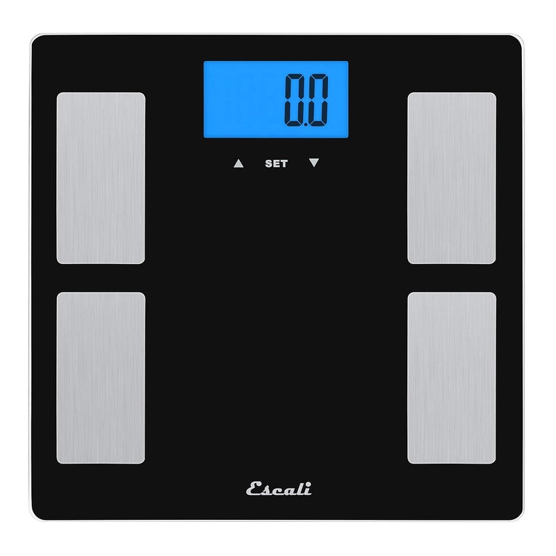 Escali Complete Health 20 Body Composition Scale with Bioelectrical Impedance Analysis Technology Measures Body Fat Percentage Body Water Lean Muscle  Total Bone Mass Black - Image 1