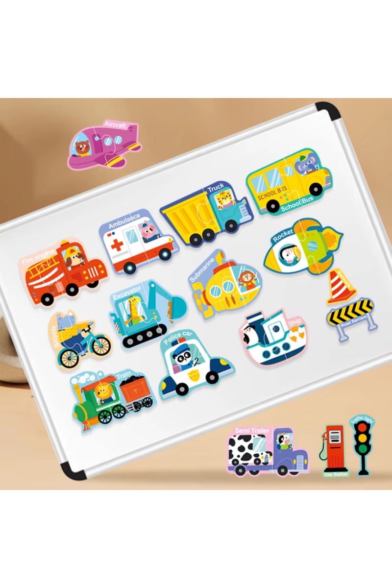 Magnetic Traffic Puzzle Toy for Kids 3+ – Vehicle Matching Game Enhancing Fine Motor Coordination Skills - Image 3