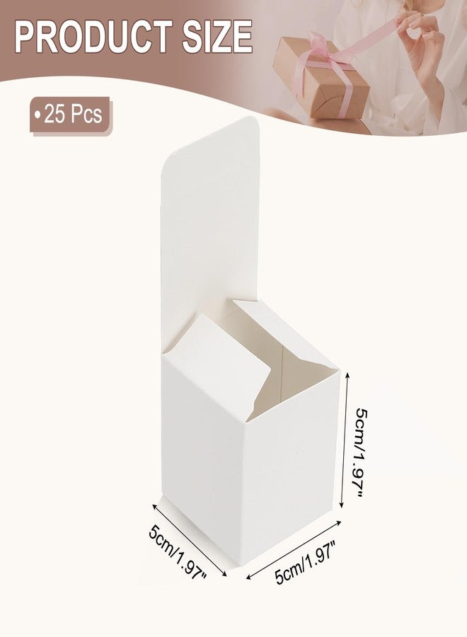 PATIKIL Gift Boxes with Lids, 25 Pcs 2x2x2 Inch Paper Kraft Favor Boxes Bridesmaid Cardboard Gift Wrap for Presents Wedding Graduation Holiday Birthday Craft, White - Image 2