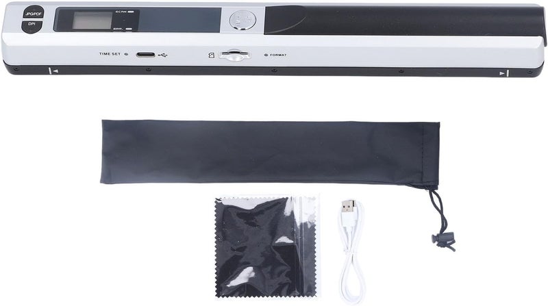 Luocute Portable Scanner, 900DPI Handheld Document Scanner with 32GB SD Card Support, for A4 Documents Photos Receipts JPG PDF Format Home Travel Office (Silver) - Image 1