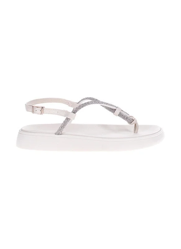 Moleca Ladies Flat Sandals Crystal | Made In Brazil