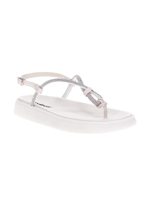 موليكا Moleca Ladies Flat Sandals Crystal | Made In Brazil