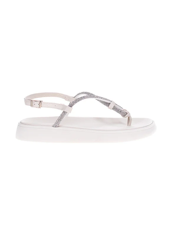 موليكا Moleca Ladies Flat Sandals Crystal | Made In Brazil