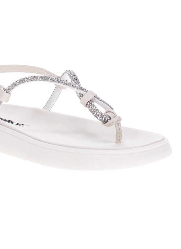 موليكا Moleca Ladies Flat Sandals Crystal | Made In Brazil
