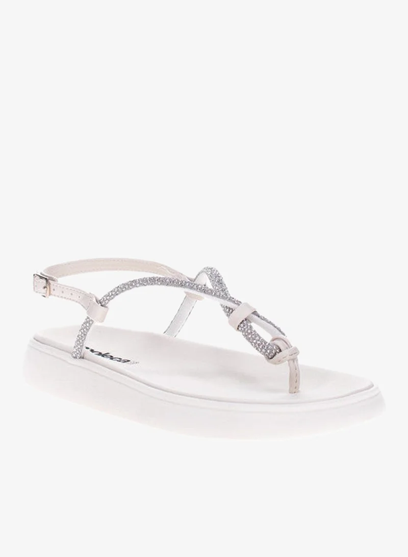 موليكا صنادل نسائية مسطحة موليكا بكريستال | صنع في البرازيل