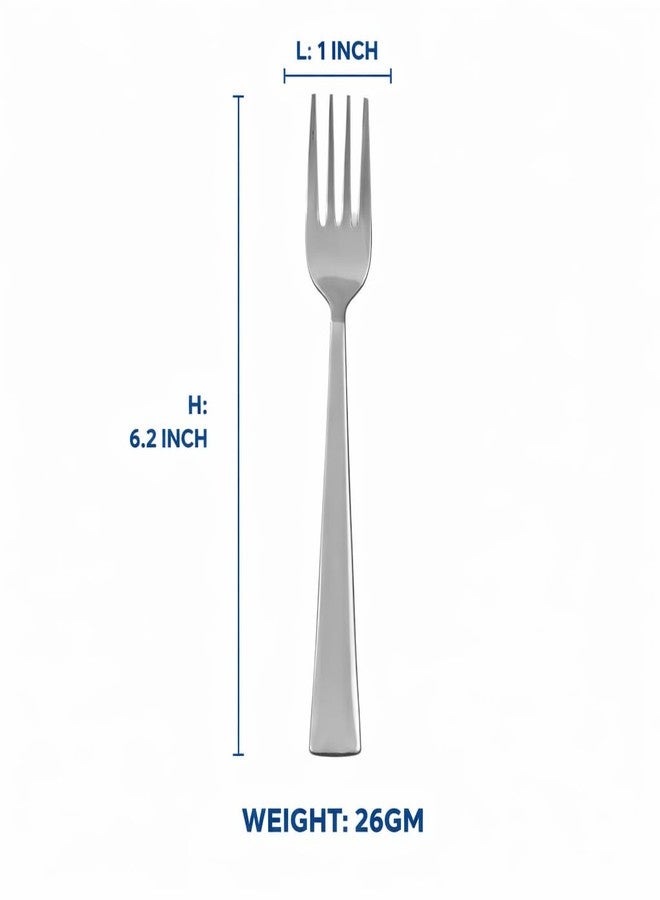 Pure Source India Stainless Steel Table Fork Set, Silver Finish, Food-Grade Steel, 6.2 Inch (Small) (Set of 6) - Image 2