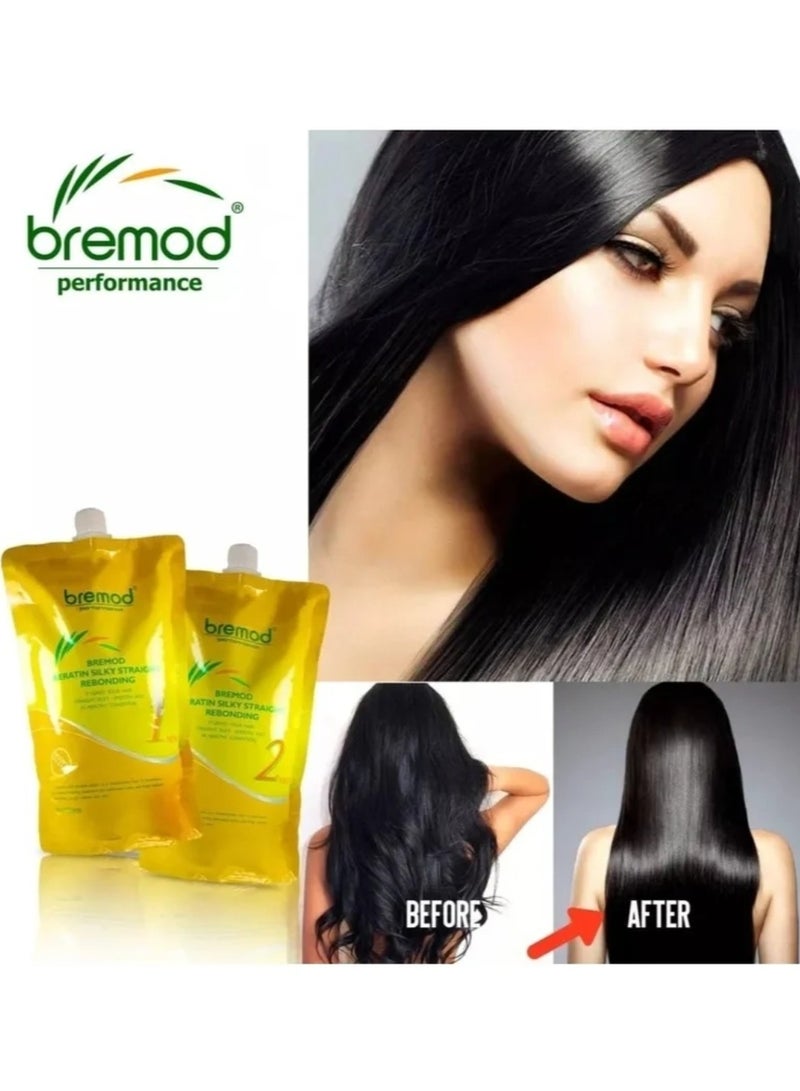 Bremod Performance Keratin Silky Straight Rebonding Set (No. 1 & 2) 800ml x2 - Image 3