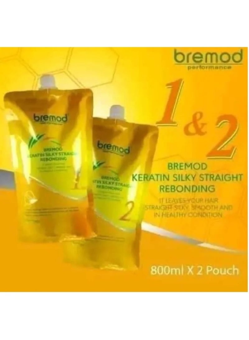 Bremod Performance Keratin Silky Straight Rebonding Set (No. 1 & 2) 800ml x2 - Image 4