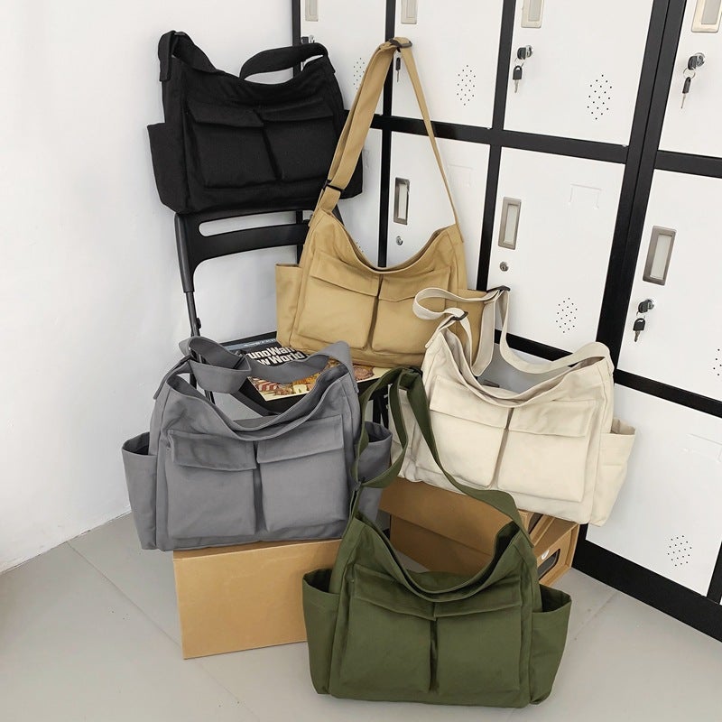 Large Capacity Canvas Bag Women'S Instagram Style Trendy Brand Girl'S Shoulder Crossbody Bag Casual Western Style Couple'S Backpack - Image 2
